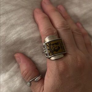 Silver and Gold Tone Spoon Liberty Ring